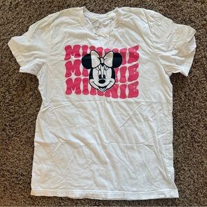 Bella Canvas White and Pink Minnie Mouse T-Shirt